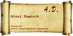 Alexi Dominik névjegykártya